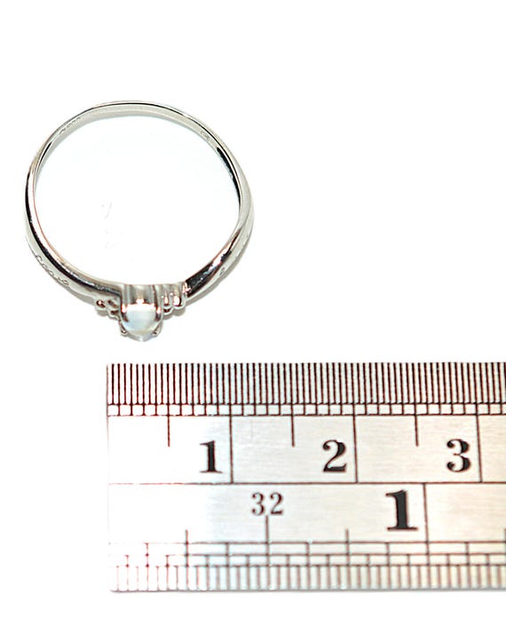 Natural Moonstone Platinum Ring: Vintage Solitair… - image 8