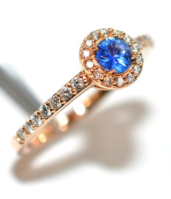 LeVian Natural Ceylon Sapphire & Diamond Ring 14K… - image 4