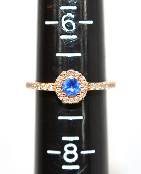 LeVian Natural Ceylon Sapphire & Diamond Ring 14K… - image 7