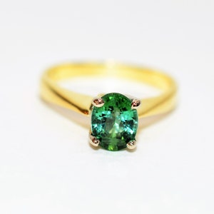 Natural Paraiba Tourmaline Ring 18K Solid Gold  .96ct Solitaire  Ring Engagement Ring Birthstone Ring Statement Ring Cocktail Ring Jewelry