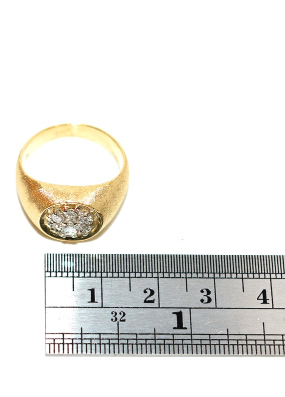 Natural Diamond Ring 14K Solid Gold .28tcw Men's … - image 8
