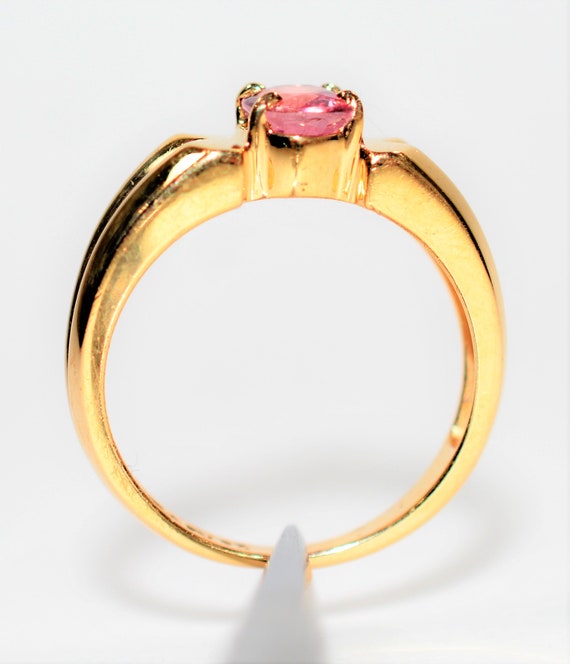 Natural Padparadscha Sapphire Ring 14K Solid Gold… - image 3