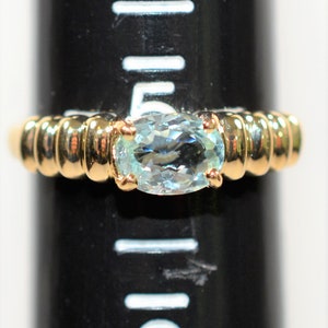 Natural Paraiba Tourmaline Ring 14K Solid Gold .59ct Solitaire Ring Women's Ring Stackable Ring Gemstone Ring Ladies Ring Fine Jewellery image 8