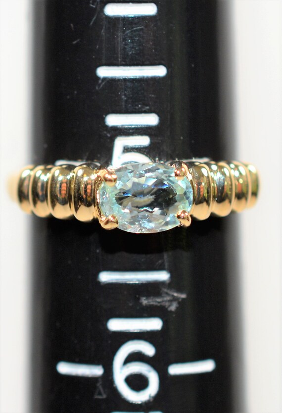 Natural Paraiba Tourmaline Ring 14K Solid Gold .5… - image 8