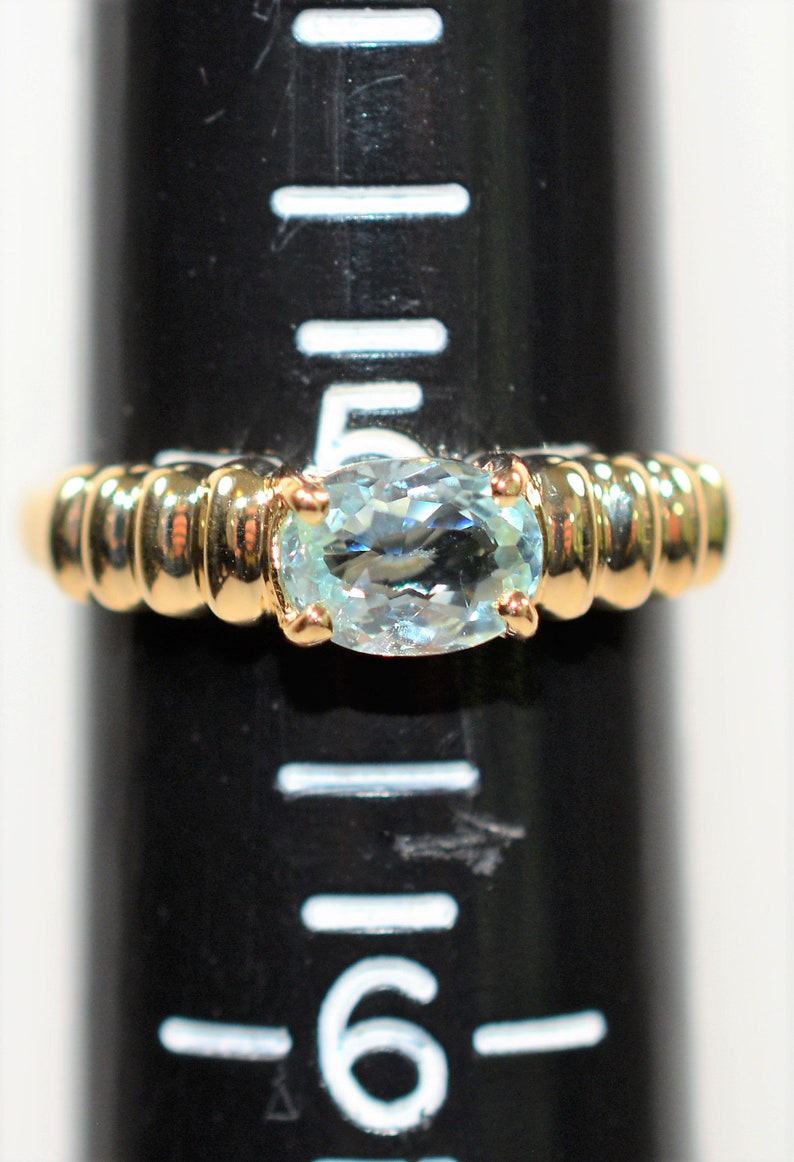 Natural Paraiba Tourmaline Ring 14K Solid Gold .59ct Solitaire Ring Women's Ring Stackable Ring Gemstone Ring Ladies Ring Fine Jewellery image 8