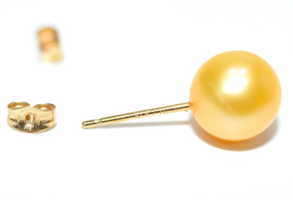 Natural South Sea Pearl Earrings 14K Solid Gold E… - image 6