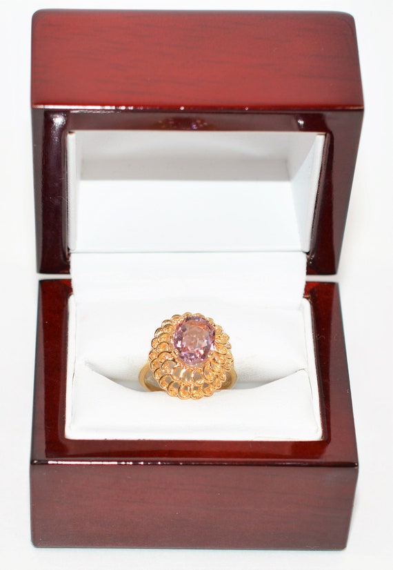 Natural Pink Paraiba Tourmaline Ring 18K Solid Go… - image 10