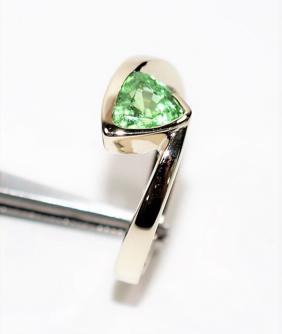 Certified Natural Tsavorite Garnet Ring 14K Solid… - image 5