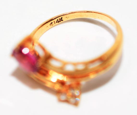 14K Gold Ruby and Diamond Ring: .56tcw Vintage Co… - image 6