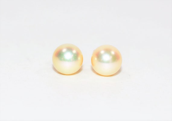 Natural Akoya Pearl Earrings 14K Solid Gold Earri… - image 1