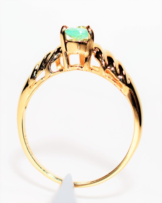 Natural Paraiba Tourmaline Ring 14K Solid Gold .2… - image 3