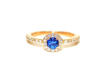 LeVian Natural Ceylon Sapphire & Diamond Ring 14K Solid Rose Gold .74tcw Ring Engagement Ring LeVian Ring Wedding Ring Sapphire Ring Bridal