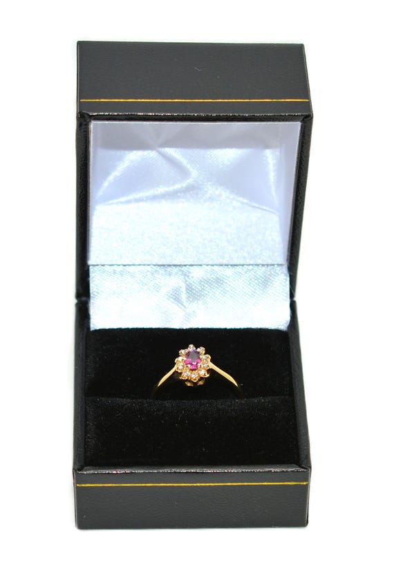 Vintage Ruby Diamond Ring, 14K Gold July Birthsto… - image 15