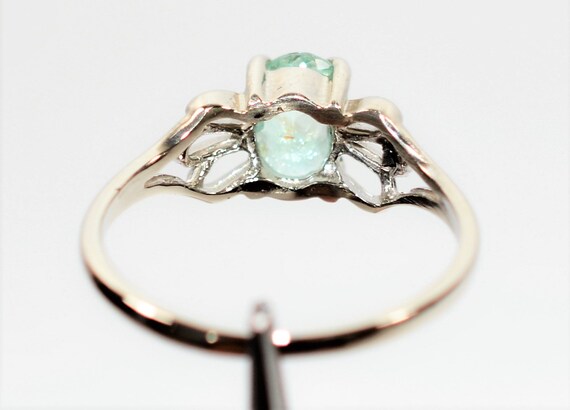 Natural Paraiba Tourmaline Ring 10K Solid White G… - image 6