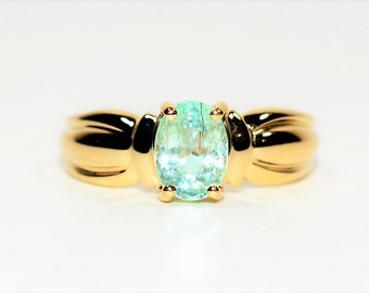 Natural Paraiba Tourmaline Ring 14K Solid Gold 1.13ct Solitaire Ring Gemstone Ring Women’s Ring Ladies Ring Statement Ring Jewellery Jewelry