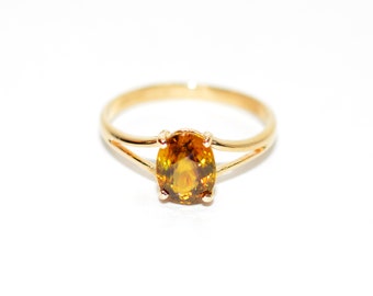 Natural Sphene Ring 14K Solid Gold 1.53ct Titanite Ring Gemstone Ring Fine Ring Statement Ring Engagement Ring Birthstone Ring Fine Jewelry