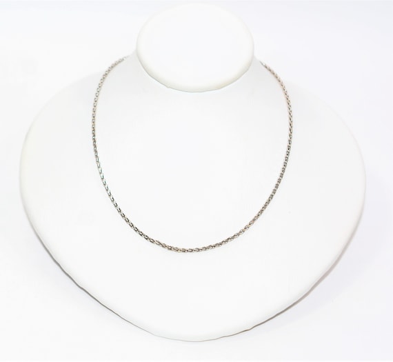 14K Solid White Gold Braided Wheat Chain Necklace 