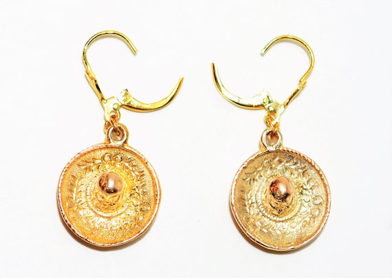 Sombrero Earrings 14K Solid Gold Earrings Mexico … - image 5