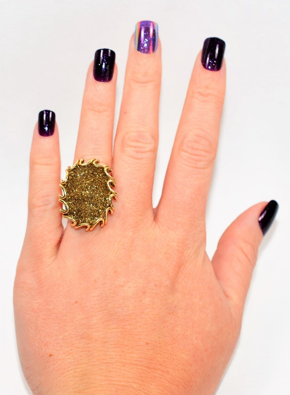 Natural Druzy Ring 14K Solid Gold Ring MILOR Ring… - image 2