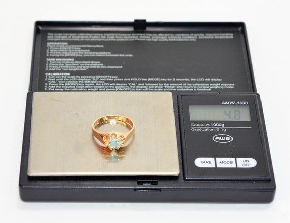 Natural Paraiba Tourmaline Ring 14K Solid Gold .5… - image 9