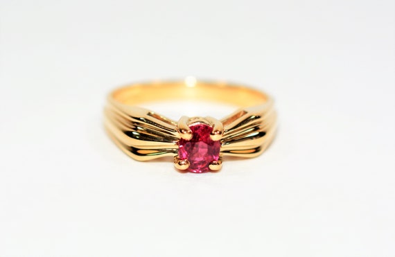 Certified Natural Ruby Ring 14K Solid Gold .57ct … - image 1