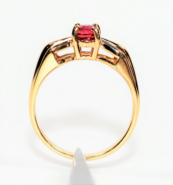 Certified Natural Ruby Ring 14K Solid Gold .57ct … - image 4