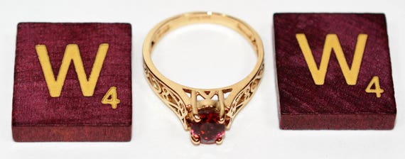 Natural Rubellite Ring 14K Solid Gold .82ct Pink … - image 7
