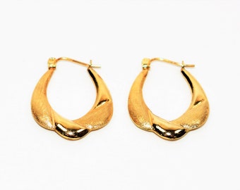 14K Solid Gold 19.50mm Hoop Earrings Gold Hoops Gold Earrings Statement Earrings Vintage Earrings Cocktail Earrings Estate Jewelry Jewellery