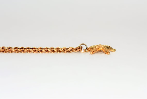 14K Solid Gold Starfish Pendant Necklace - Estate Jewelry View 4