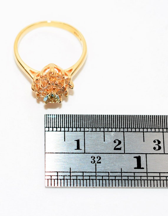 Natural Paraiba Tourmaline & Diamond Ring 14K Sol… - image 8
