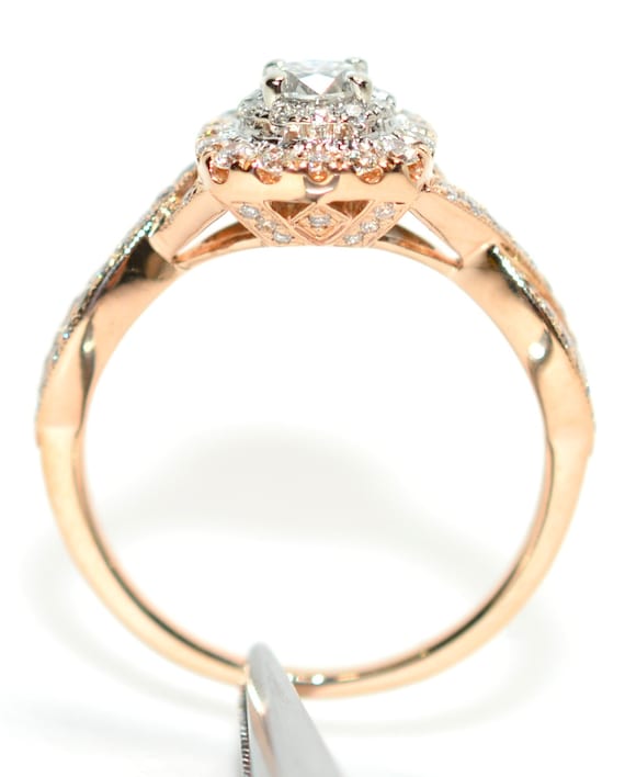 Neil Lane Natural Diamond Ring 14K Rose Gold .84t… - image 3