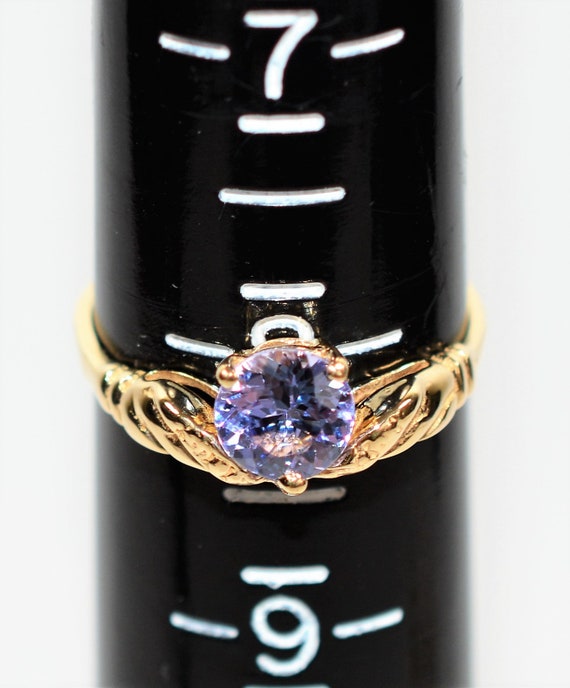 Natural Tanzanite Ring 14K Solid Gold 1.05ct Soli… - image 8