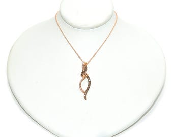 LeVian 14K Rose Gold Diamond Pendant Necklace – Designer Statement Jewelry