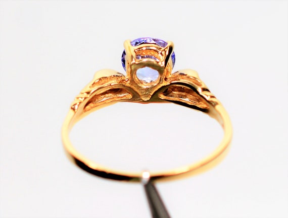 Natural Tanzanite Ring 14K Solid Gold 1.05ct Soli… - image 6