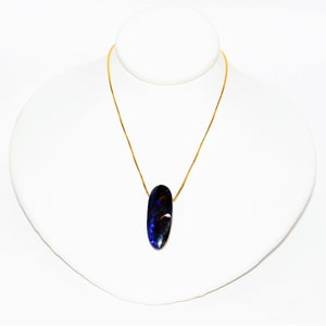Natürliche australische Boulder Opal Halskette 14K Solid Gold 15.94ct Anhänger Halskette Oktober Birthstone Halskette Kristallhalskette Feine Halskette