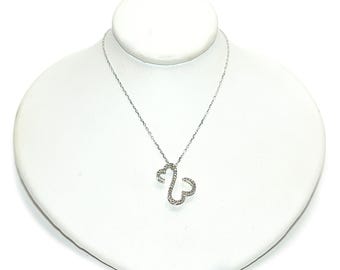 Jane Seymour Open Hearts Diamond Necklace 14K White Gold .20tcw Heart Pendant Designer Estate Jewelry Vintage Mothers Necklace Mom Love
