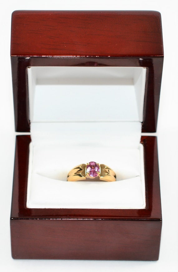 Natural Padparadscha Sapphire Ring 14K Solid Gold… - image 10