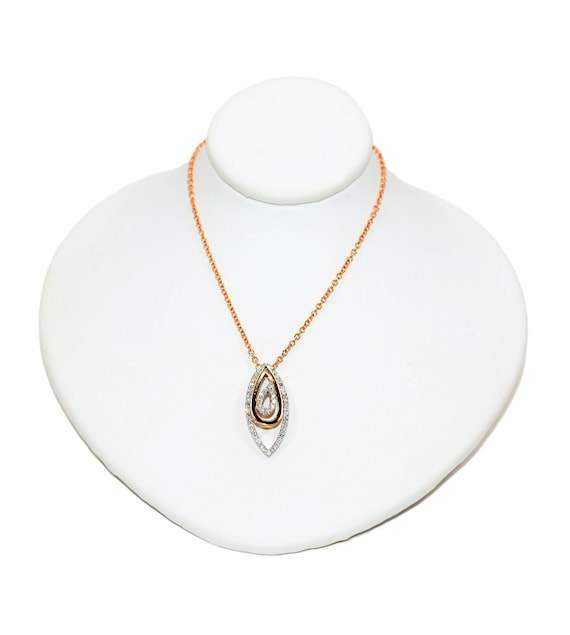 18K Rose Gold Diamond Pendant Necklace: .74tcw Estate Jewelry