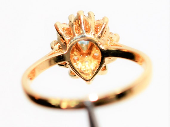 Natural Paraiba Tourmaline & Diamond Ring 14K Sol… - image 6