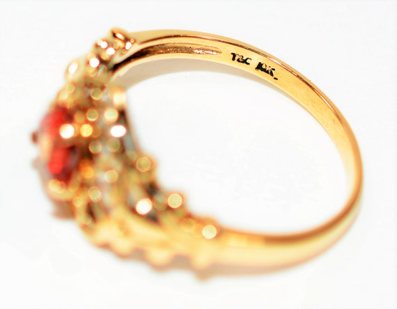 Natural Padparadscha Sapphire Ring 10K Solid Gold… - image 5