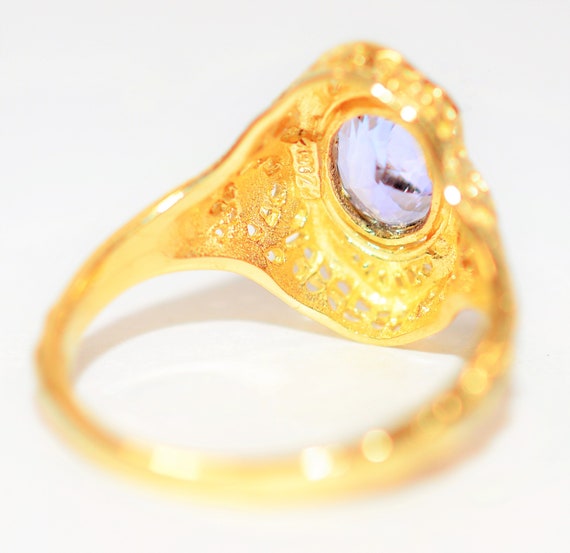 Natural Tanzanite Ring 10K Solid Gold 1.26ct Soli… - image 5