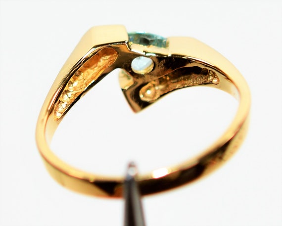 Natural Paraiba Tourmaline Ring 14K Solid Gold So… - image 6