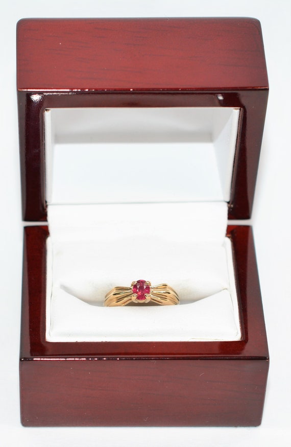 Certified Natural Ruby Ring 14K Solid Gold .57ct … - image 10