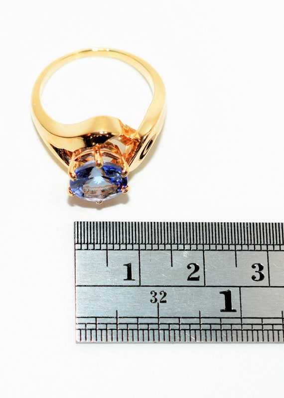 Natural Tanzanite Ring 14K Solid Gold 2.83ct Soli… - image 8