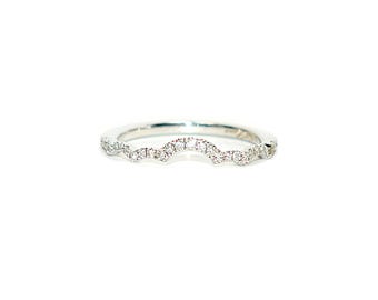 Neil Lane Diamond Band 14K White Gold .33tcw Designer Wedding Band Neil Lane Contoured Band  Bridal Jewelry Estate Ring Diamond Ring