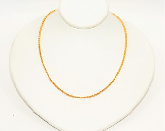 14K Solid Gold Cable Chain Necklace 24" 1.75mm 7.1 Grams Extra Long Gold Chain Gold Necklace Vintage Jewelry Estate Jewellery Fine Necklace