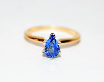 Natural Ceylon Sapphire Ring 14K Solid Gold .87ct Sri Lanka Sapphire Ring Solitaire Ring Engagement Ring Bridal Jewelry Wedding Ring Promise