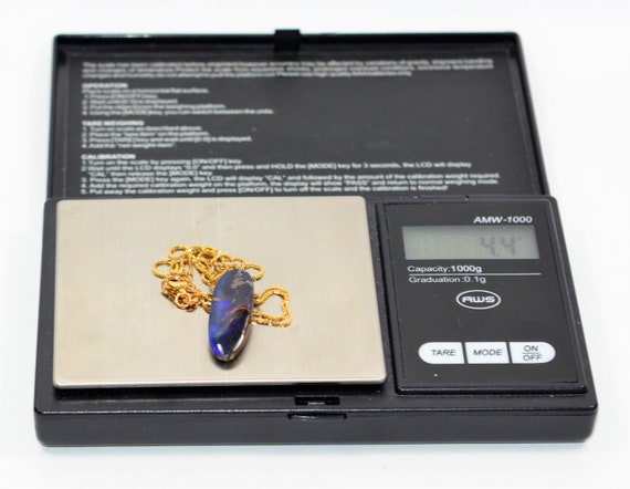 Natural Australian Boulder Opal Necklace 14K Soli… - image 10