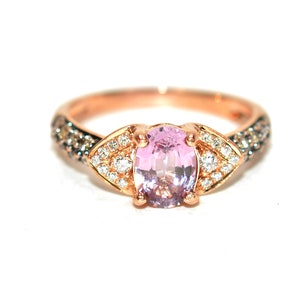 LeVian GIA Certified Natural Spinel & Diamond Ring 14K Rose Gold 1.32tcw Designer Gemstone Birthstone Pink Engagement Bridal Fine Jewellery
