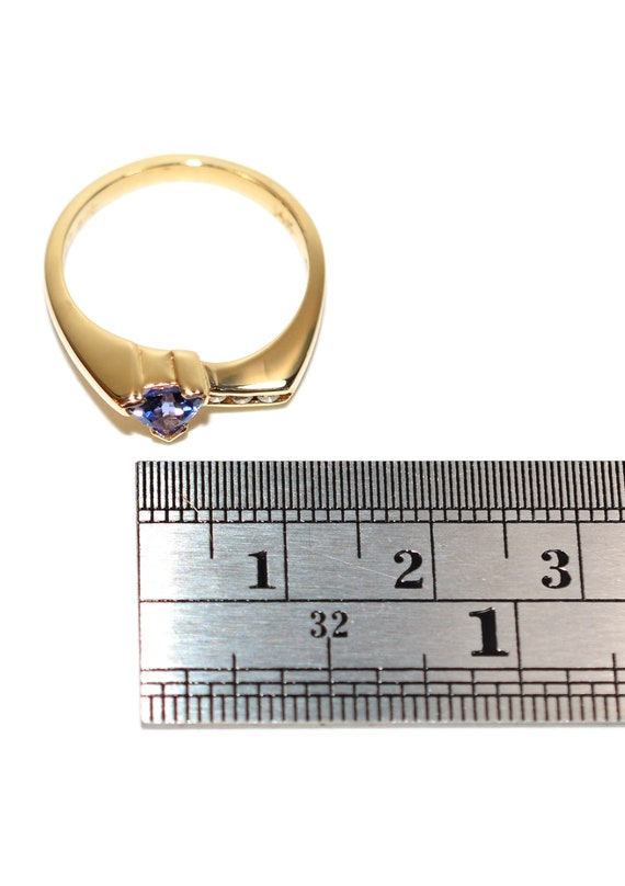 Natural Tanzanite & Diamond Ring 14K Solid Gold .… - image 8